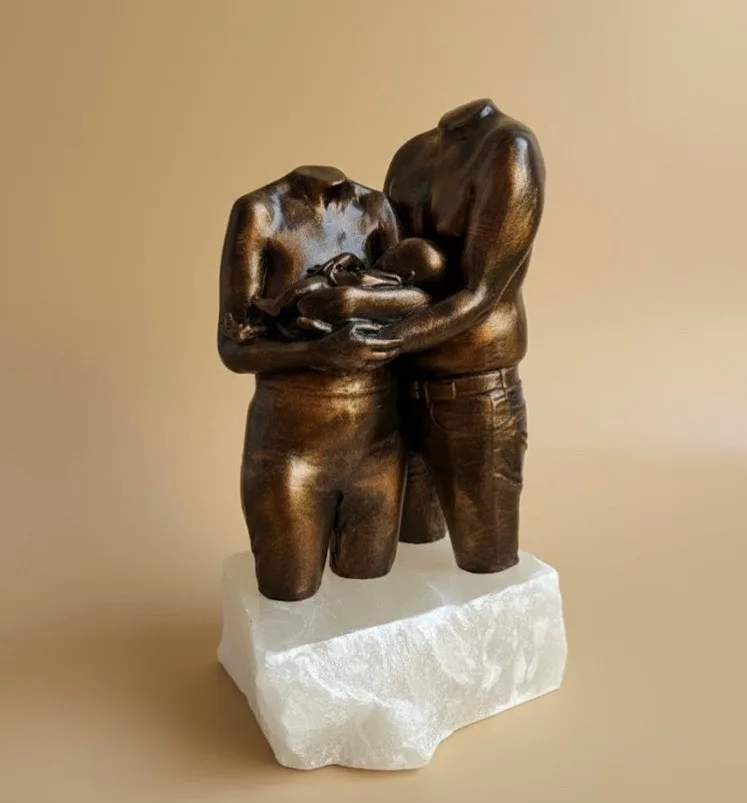 Familiebeeldje 3D, gezin vastgelegd in Arte-Lumina, Babycrafts 3D Rotterdam