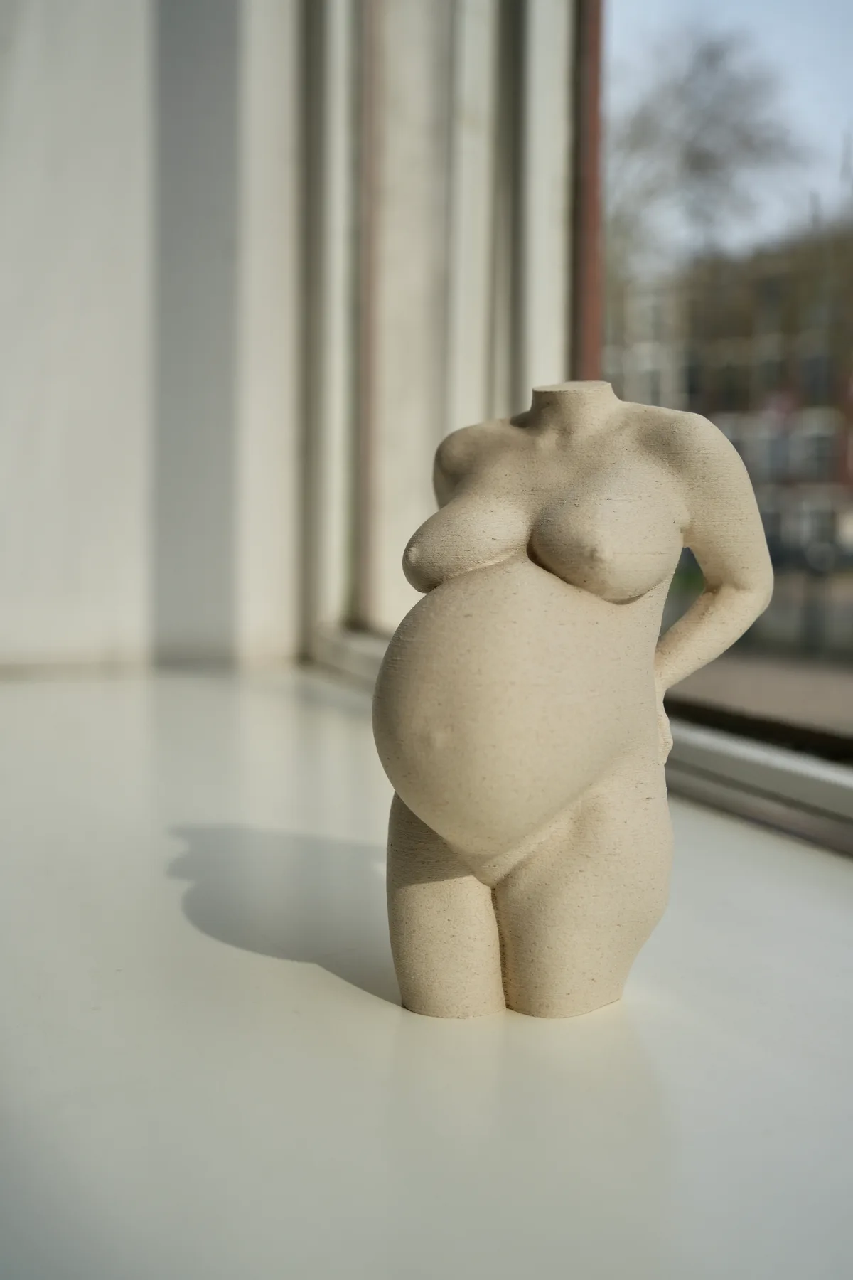 Babycrafts 3D, scanmoment in het atelier, zwangere buik in 3D vastgelegd